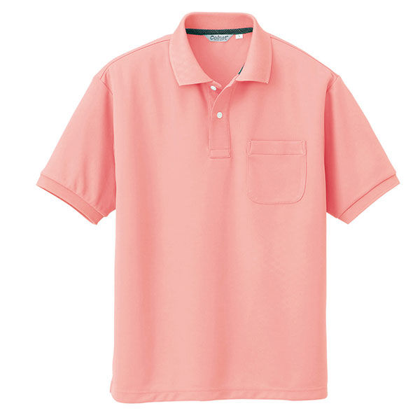 アイトス メンズ半袖ポロシャツ ピンク 4L AZCL1000-025 1着（直送品）