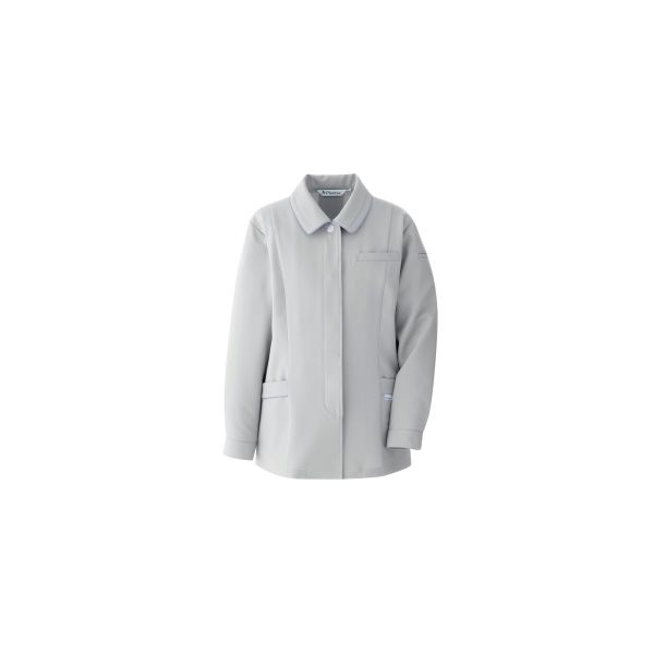 ミドリ安全 女性用 作業服 長袖 スモック 帯電防止 VEL431 19号 シルバーグレー 3114104309 1点（直送品）
