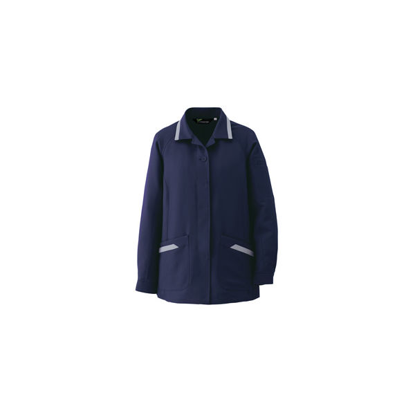 ミドリ安全 女性用 作業服 春夏 長袖 スモック 帯電防止 VELS257 11号 ネイビー 3124104705 1点（直送品）