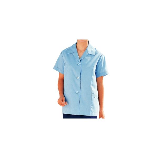 ミドリ安全 女性用 作業服 春夏 半袖 スモック WS2100 L サックス 3124100405 1点（直送品）