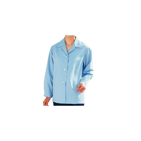 ミドリ安全 女性用 作業服 春夏 長袖 スモック WS2110 L サックス 3124100505 1点（直送品）