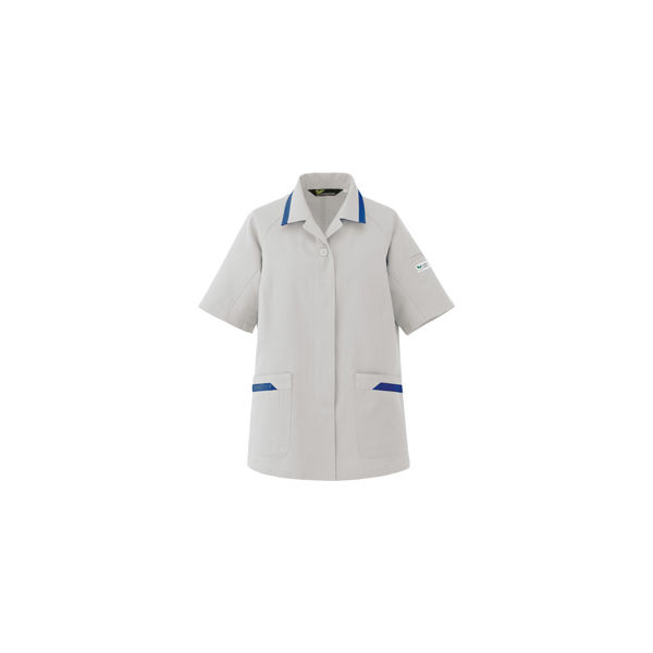 ミドリ安全 女性用 作業服 春夏 半袖 スモック 帯電防止 VELS51 17号 シルバーグレー 3124103808 1点（直送品）