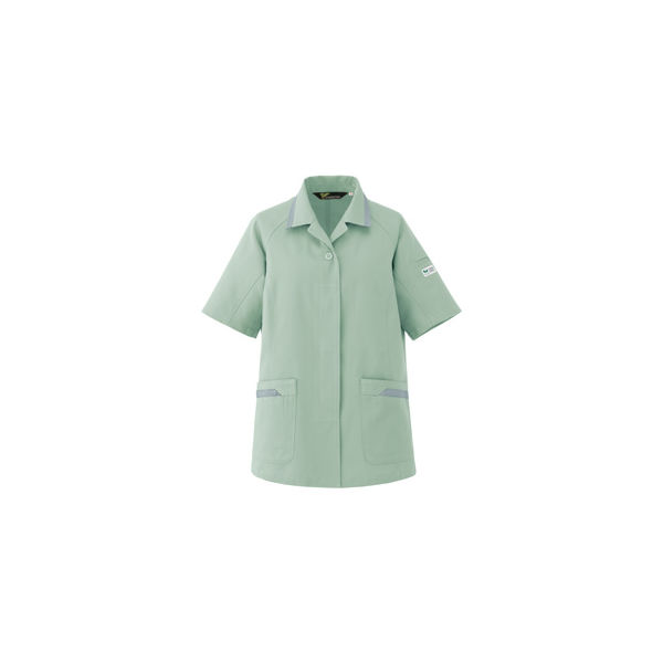 ミドリ安全 女性用 作業服 春夏 半袖 スモック 帯電防止 VELS56 7号 ライトグリーン 3124104103 1点（直送品）