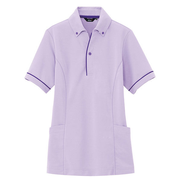 アイトス サイドポケット半袖ポロシャツ（男女兼用） ラベンダー 5L AZ7668-069 1着（直送品）