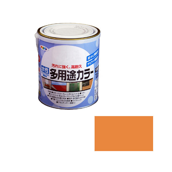 アサヒペン　水性多用途カラー　1.6L　オレンジ　（直送品）