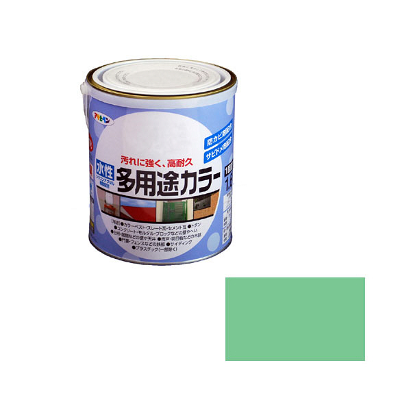 アサヒペン　水性多用途カラー　1.6L　ライトグリーン　（直送品）