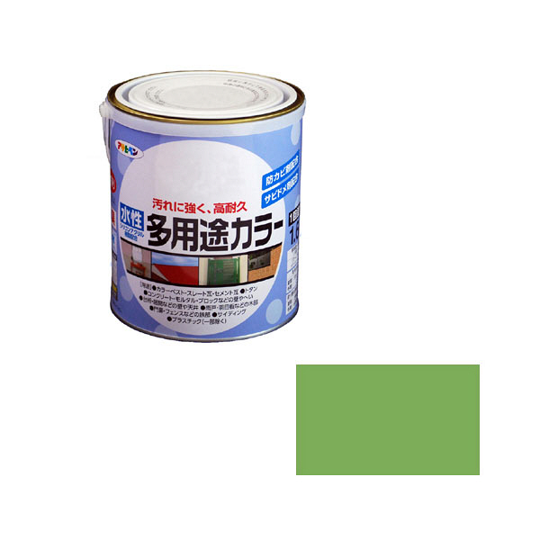 アサヒペン 水性多用途カラー 1.6L 若草色 （直送品） - アスクル