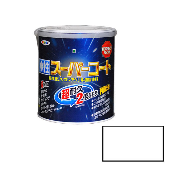 アサヒペン　水性スーパーコート　1.6L　ツヤ消し白　（直送品）