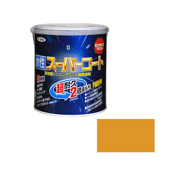 アサヒペン　水性スーパーコート　1.6L　シトラスイエロー　（直送品）