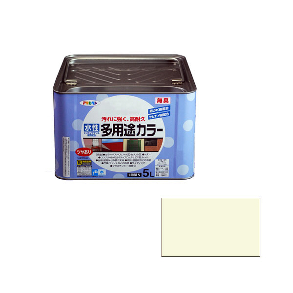 アサヒペン　水性多用途カラー　5L　ミルキーホワイト　（直送品）