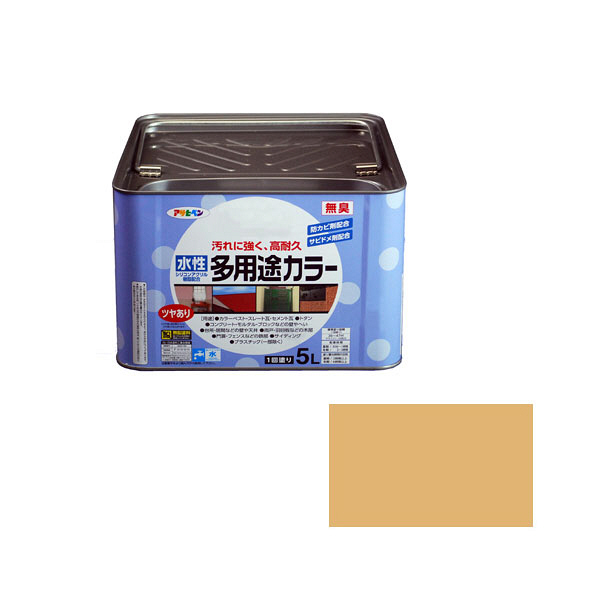 アサヒペン　水性多用途カラー　5L　シトラスイエロー　（直送品）