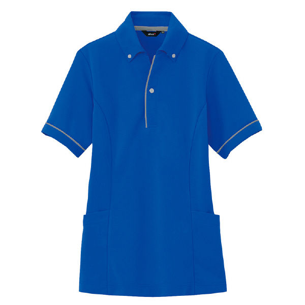 アイトス 介護ユニフォーム サイドポケット半袖ポロシャツ（男女兼用） AZ7668 ブルー 3L 1枚（直送品）