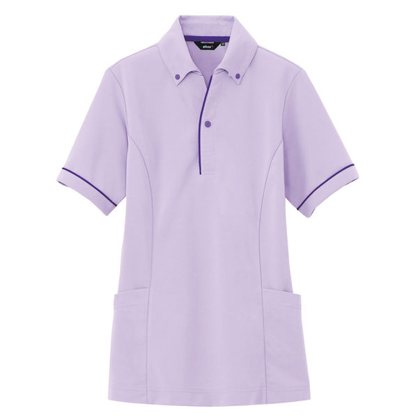 アイトス 介護ユニフォーム サイドポケット半袖ポロシャツ（男女兼用） AZ7668 ラベンダー 3L 1枚（直送品）