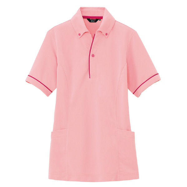アイトス 介護ユニフォーム サイドポケット半袖ポロシャツ（男女兼用） AZ7668 ピンク 5L 1枚（直送品）