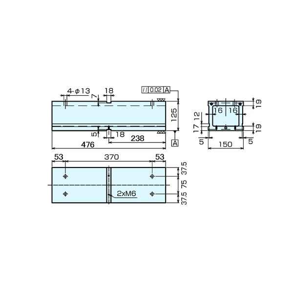 ナベヤ(NABEYA) 切削工具 ロックタイト5軸マシンバイス用ハイトブロック LT5AU100-HB125K 1台（直送品）