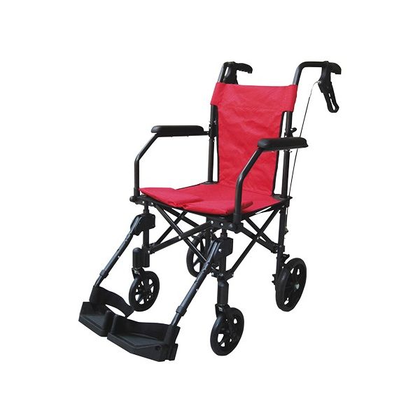 ユーキ・トレーディング ハンディーライトプラス(折畳み式介助車椅子) レッド 8-6593-02 1個（直送品）