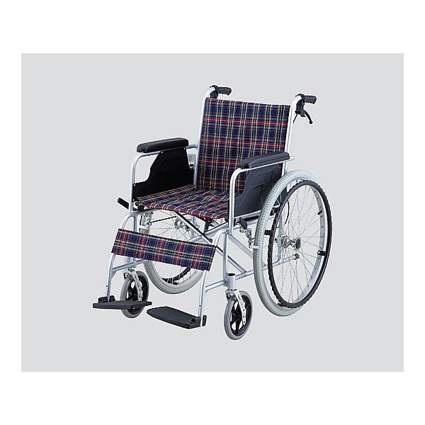アズワン 車椅子 (自走式/アルミ製/介助ブレーキ付き) NWC-100AL 1台 8-5951-01（直送品）