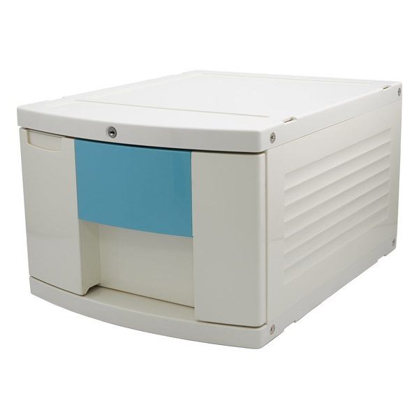 アズワン トレイBOX(鍵付) A4用ブルー 290×360×205mm 402H 1個 0-5347-13（直送品）