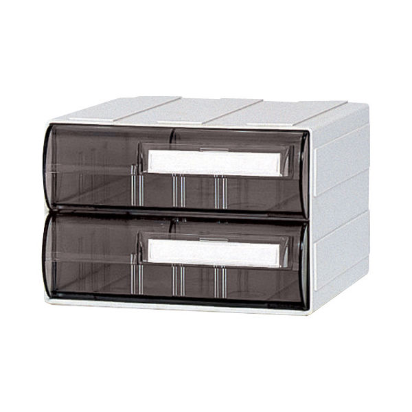 サカセ化学工業 カセッター A5サイズ以下(W186×D192×H125mm)引出上下2段 アンバー HA5-052 1セット(2個)（直送品）