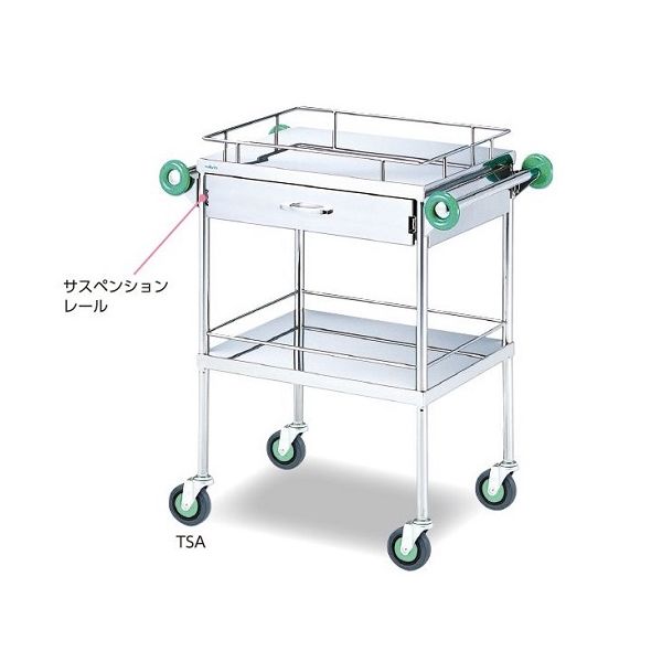 アズワン とっても静かな回診車(引出付) 600(790)×450×900mm TSA-600 1台 0-1619-11（直送品）