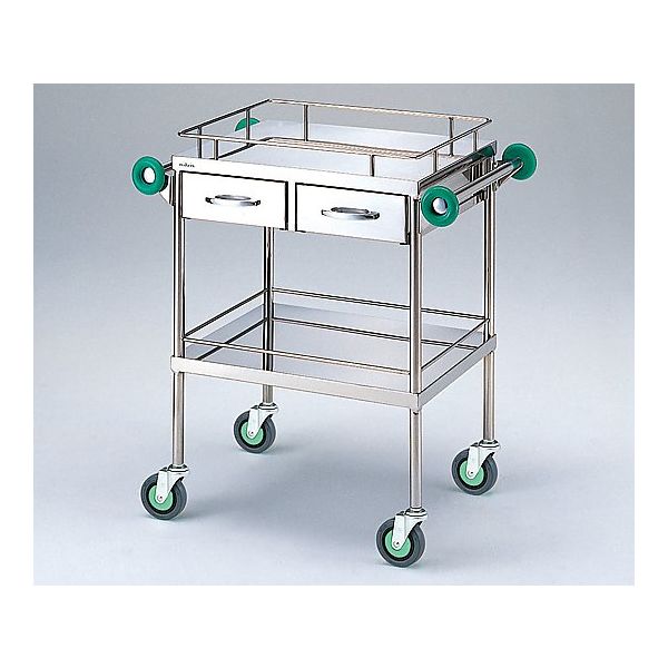 アズワン とっても静かな回診車(引出2個付き) (2段) 900(1090)×600×850mm TSB-900 1台 0-1622-13（直送品）