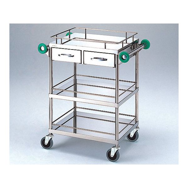 アズワン とっても静かな回診車(引出2個付き) (3段) 900(1090)×600×850mm TSC-900 1台 0-1623-13（直送品）