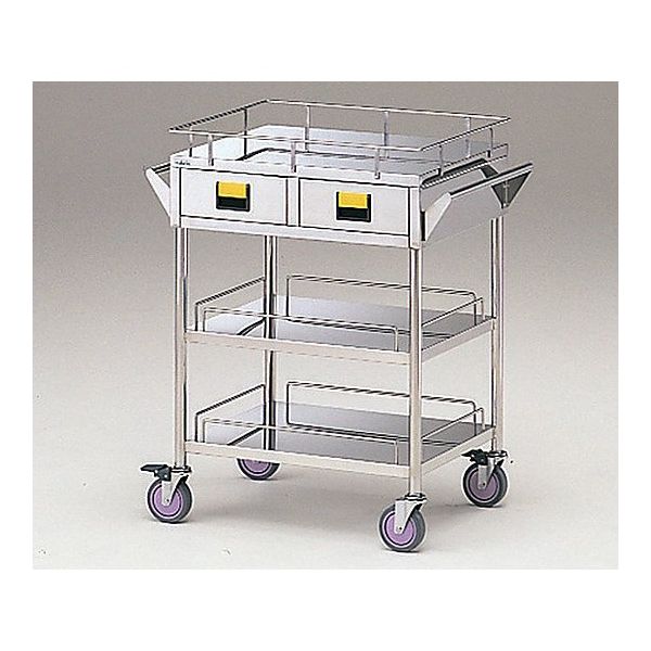 アズワン カラフルカート 3段ー黄 750×450×855mm K3W-Y 1台 0-3442-07（直送品）