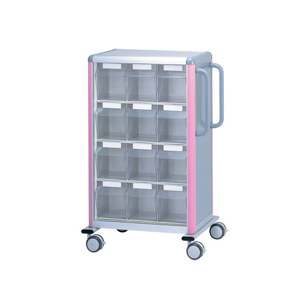 アズワン 与薬車 ピンク(ボックス24個) 787×500×1197mm ST-24P 1台 0-1518-02（直送品）