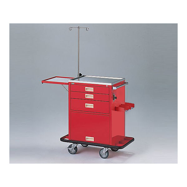 アズワン 救急ワゴン レッド 0-191-23 1台（直送品）