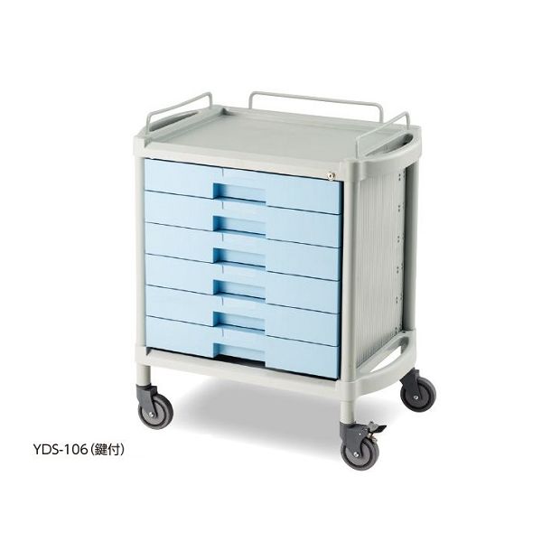 アズワン ユーティリティカート 鍵付き 浅型6段 YDS-106 1個 8-2459-04（直送品）