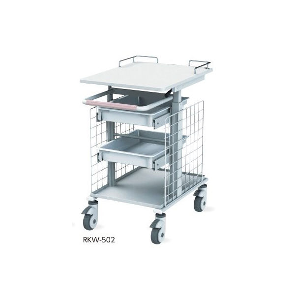 ナカバヤシ 電子カルテワゴンスリム(昇降タイプ サイドネット付き) 470×683×830~1050 RKW-502 1個（直送品）