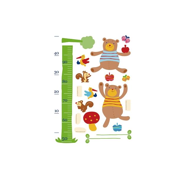 サンコーマーク工業 ウォールステッカー 身長計 くまさん PWS-54 1セット 8-6409-04（直送品）