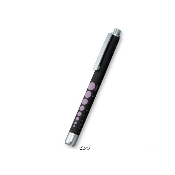コンテック ラバー調ソフトLEDペンライト ブラック/ピンク KE-335 1セット(3本) 8-6494-01（直送品）