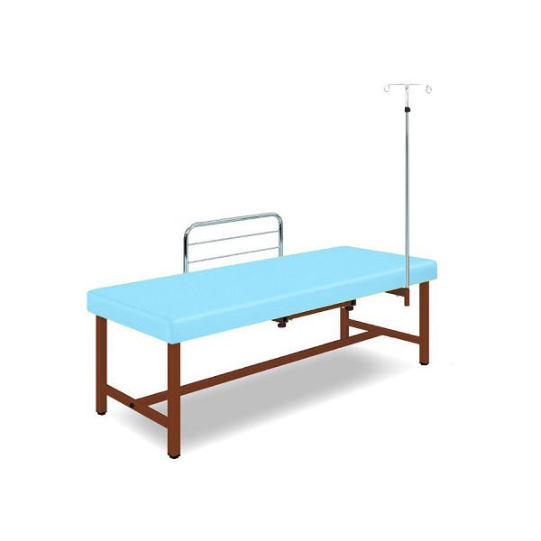 アズワン 診察台(サイドレール・ガードル架付) 65×180×55 マット・スカイブルー 脚・ブラウン SG18-SB 1個（直送品）