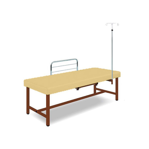アズワン 診察台(サイドレール・ガードル架付) 65×190×55 マット・アイボリー 脚・ブラウン SG19-IB 1個（直送品）