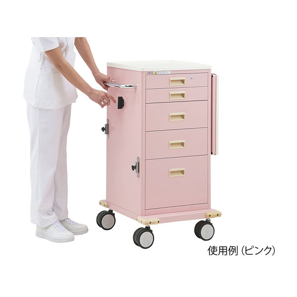 アズワン 救急カート(ハンドロック) ピンク HT-Z1P 1個 8-9985