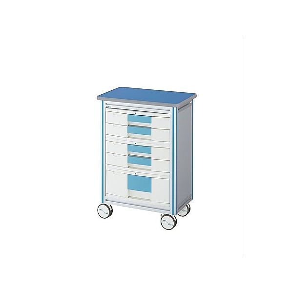 アズワン ヨーロピアンカートII(回診タイプ) 5段ブルー 600×400×855mm ES-A5B 1台 0-5647-23（直送品）