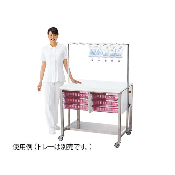 アズワン 点滴処置台(ハンガー高さ調節機能付) 1045×780×1090~1650mm NRD-0970-1 1台 0-7985-11（直送品）