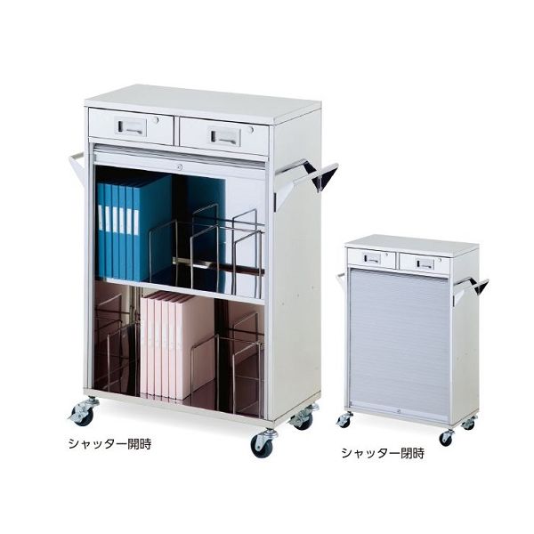 アズワン カルテワゴン シャッター付き 700×350×1100mm NCW-40HS 1台 8-3999-01（直送品）
