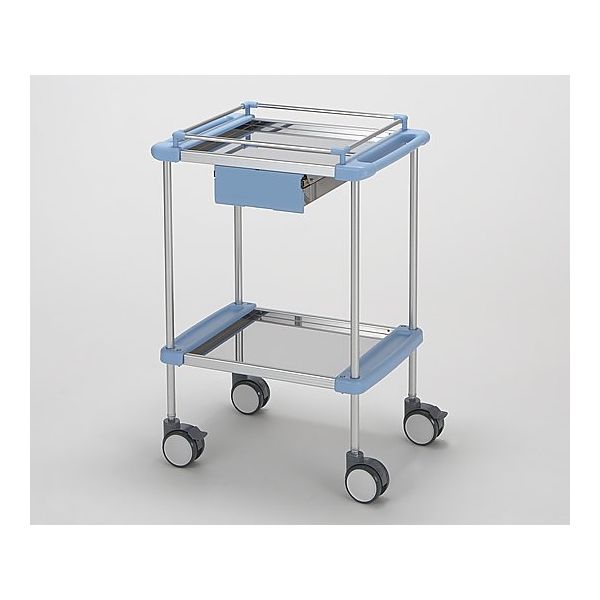 日進医療器 回診車(ナーシングカート) 引出し付き 2段ブルー 640×450×909mm TY415-2H 1台 8-5116-01（直送品）