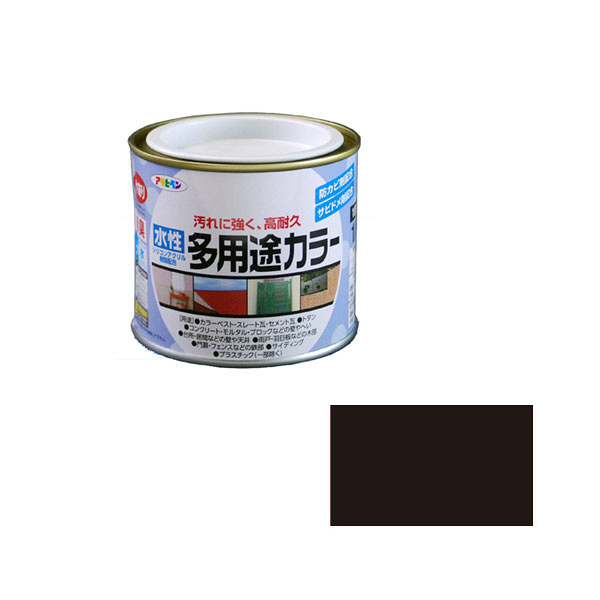 アサヒペン　AP　水性多用途カラー　1/5L　ツヤ消し黒　as24　（直送品）