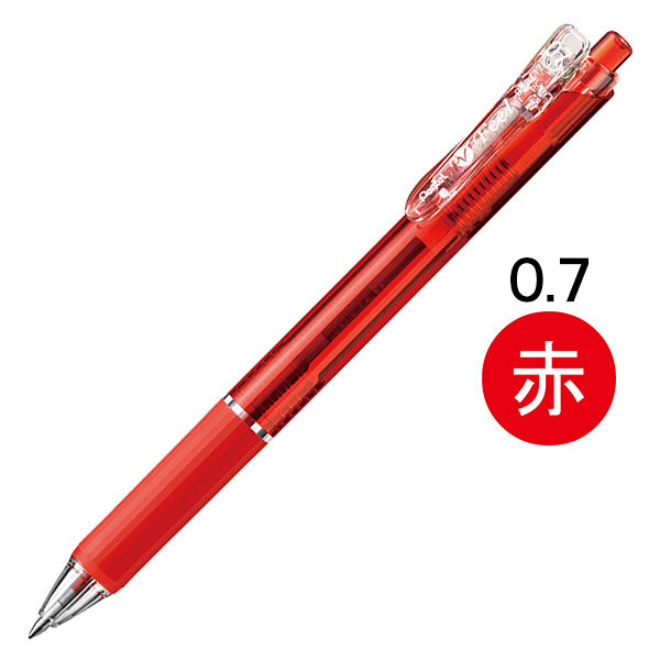 【新品】(まとめ) ぺんてる 油性ボールペン ビクーニャフィール 0.7mm 赤 BXB-117B 1セット（10本） 【×10セット】