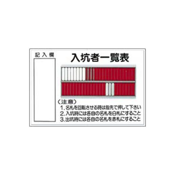 つくし工房　標識　入坑者一覧表　50人用　80-A　（直送品）