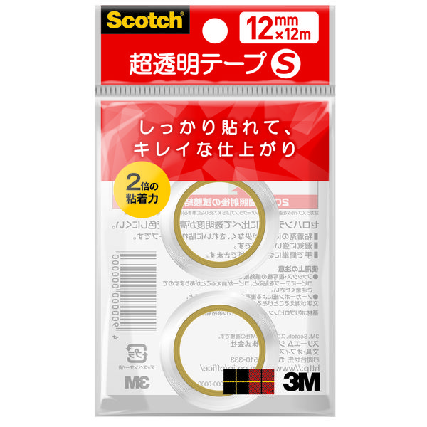 スリーエム ジャパン スコッチ(R) 超透明テープS小巻詰替12mmX12m CC1212-R2PN 1パック(2巻入)（直送品）