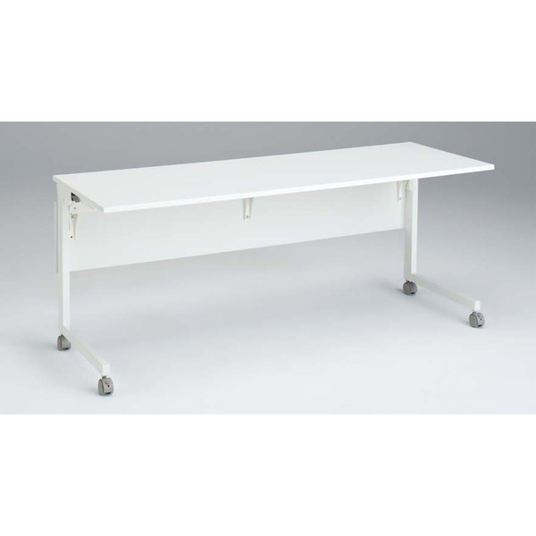 オカムラ Whiteline（ホワイトライン） テーブル 幕板付 ルースイエロー 幅750×奥行600×高さ720mm 1台（直送品）