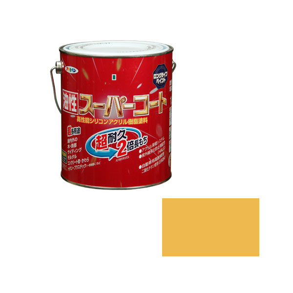 アサヒペン　AP　油性スーパーコート　1.6L　シトラスイエロー　9011772　（直送品）