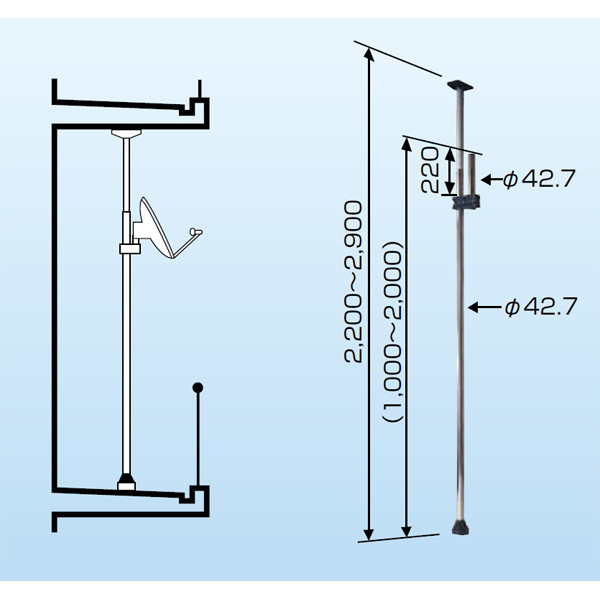 日晴金属 パラボラキャッチャー ベランダ取付ポール PAXーNB PAX-NB 1個（直送品）
