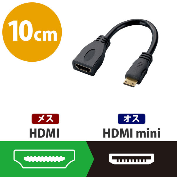 エレコム ＨＤＭＩ変換ケーブル ＡＦーＣ ブラック TB-HDAC2BK 1個