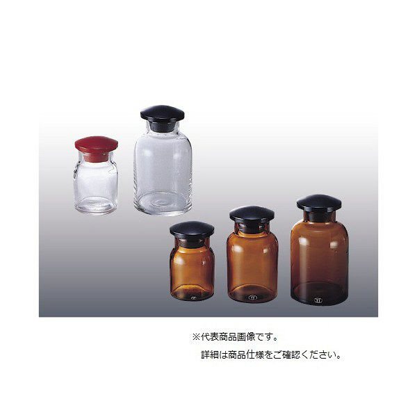 松吉医科器械 散薬瓶（畑式）茶・黒キャップ付 14547000x4 1箱（4本入） 08-2955-07（直送品）