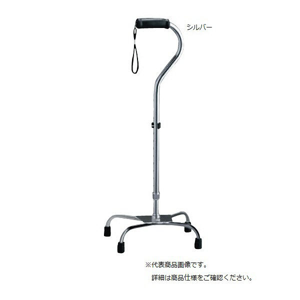 松永製作所 四点杖スモールベース シルバー CMS-40S 1箱(2本入) 23-3507-02-01（直送品）